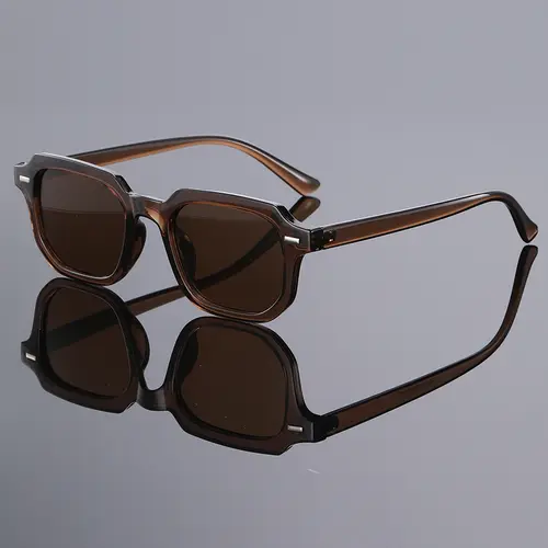 1Pc Men's Fashion Glasses New Trendy Square Frame Retro Rivet Y2K Music Festival Cool Street Style Decoration Suitable for Daily - Image 8