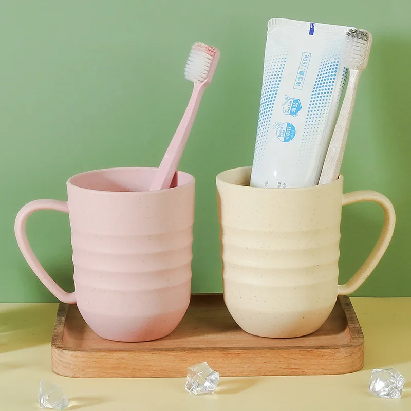 

1/2/3 шт. большая гофрированная мундштук, пластиковая утолщенная чашка для школы и общежития с ручкой для пары