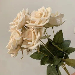 Vintage Ivory & Beige Artificial Rose Bouquet for Elegant Decor & Weddings (1)