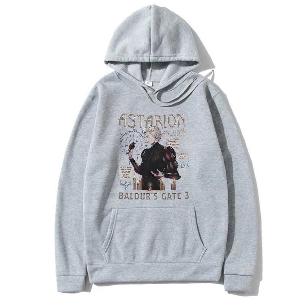 Hot Sale Game Baldur's Gate Astarion Print Hoodie Men Women's Vintage Oversized Sweatshirt Male Casual Fleece Cotton Hoodies