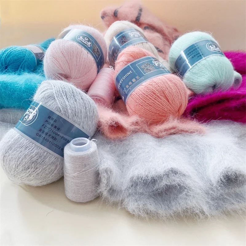 50+20g Long Plush Mink Cashmere Yarn Soft Anti-pilling Wool Crochet Yarns Fine Crochet Knitting Yarn 1 Skein 340 M 70g Diy Knit 6