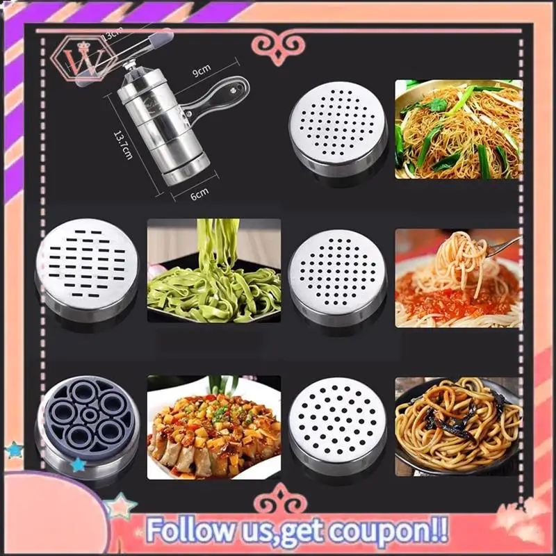 Noodle Making Machine Manual Noodles Press Machine Pasta Maker Stainless Steel, Noodle Mould