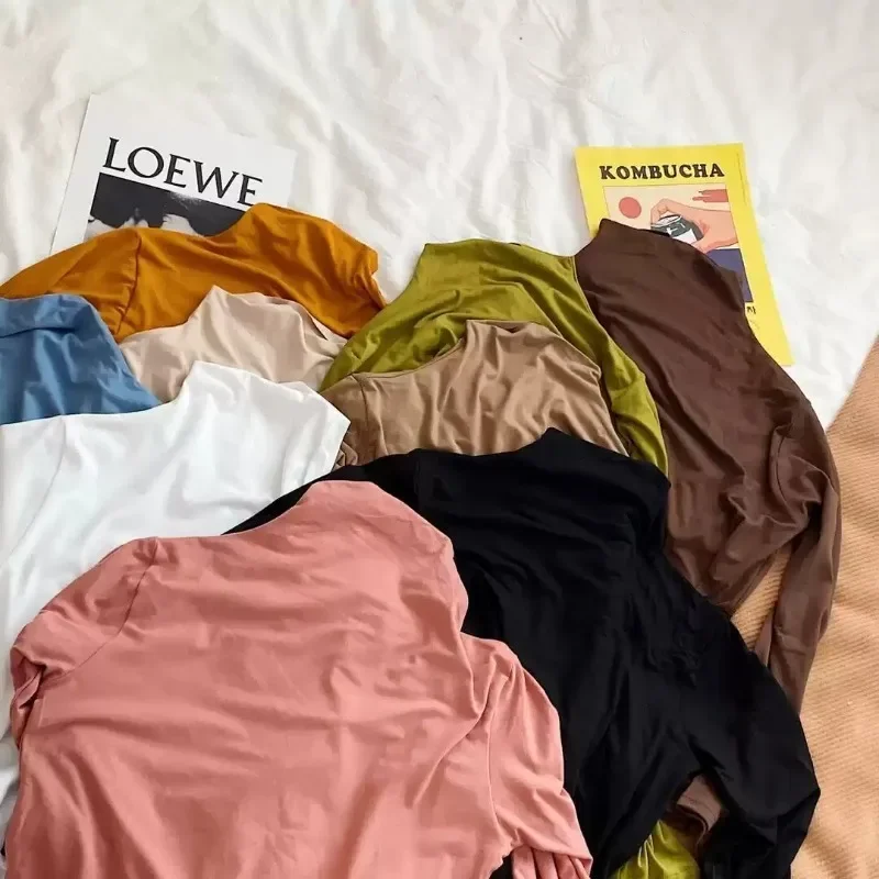 Women Cozy Long Sleeve Turtleneck Top Autumn Winter