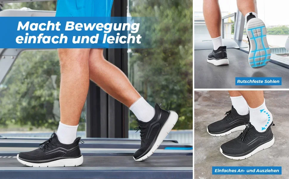 أحذية جري بنعل سميك أحذية رياضية رجالية مبطنة خفيفة الوزن وواسعة مع دعم قوس للأقدام المنتفخة أحذية رياضية خارجية