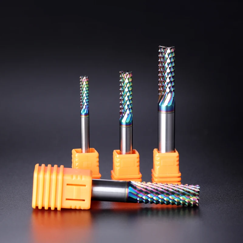 WeiTol 플랫 바닥 초경 옥수수 치아 엔드 밀 PCB 밀링 비트 조각 공작 기계 용 시멘트 보드 라우터 비트