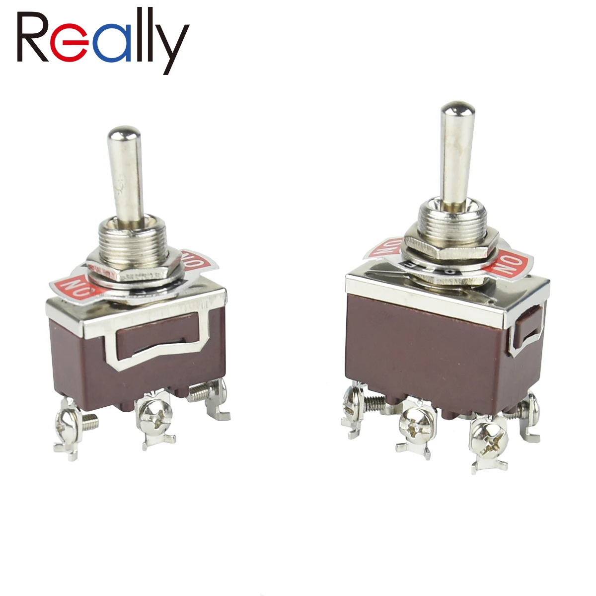 Rocker Switch REALLY F-123/223F Copper Feet Heavy Duty Momentary Rocker Toggle Switch 16A 250V 20A 125V (ON)/Off/(ON) 3/6Pin 3Position