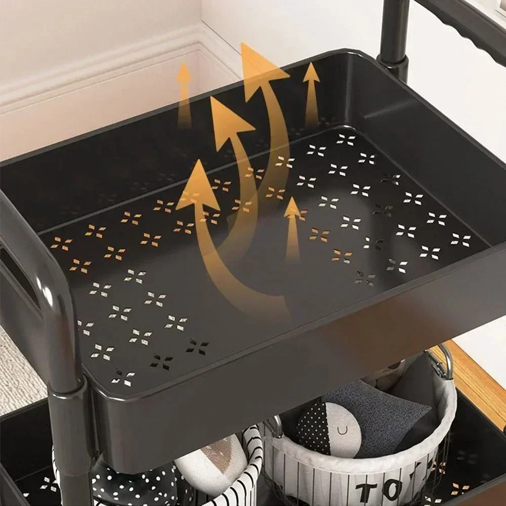 3/4 Tier Rolling Storage Cart Kitchen Household Organizer Mobile Organizers Bookshelf High Capacity Moisture-Proof Storages Cart