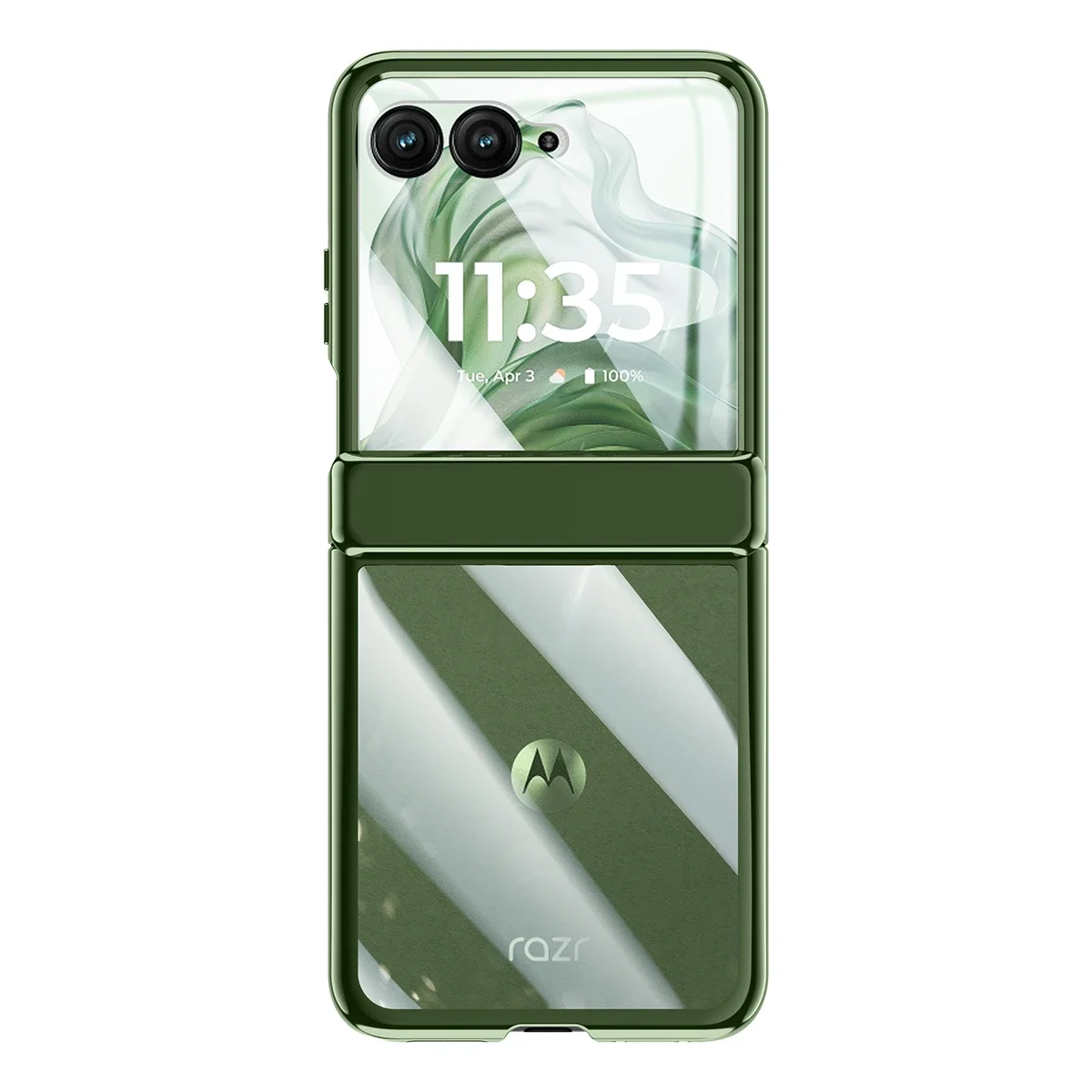 Ultra-Thin Electroplated Transparent Shockproof Case with Mirror Film and Folding Hinge Cover