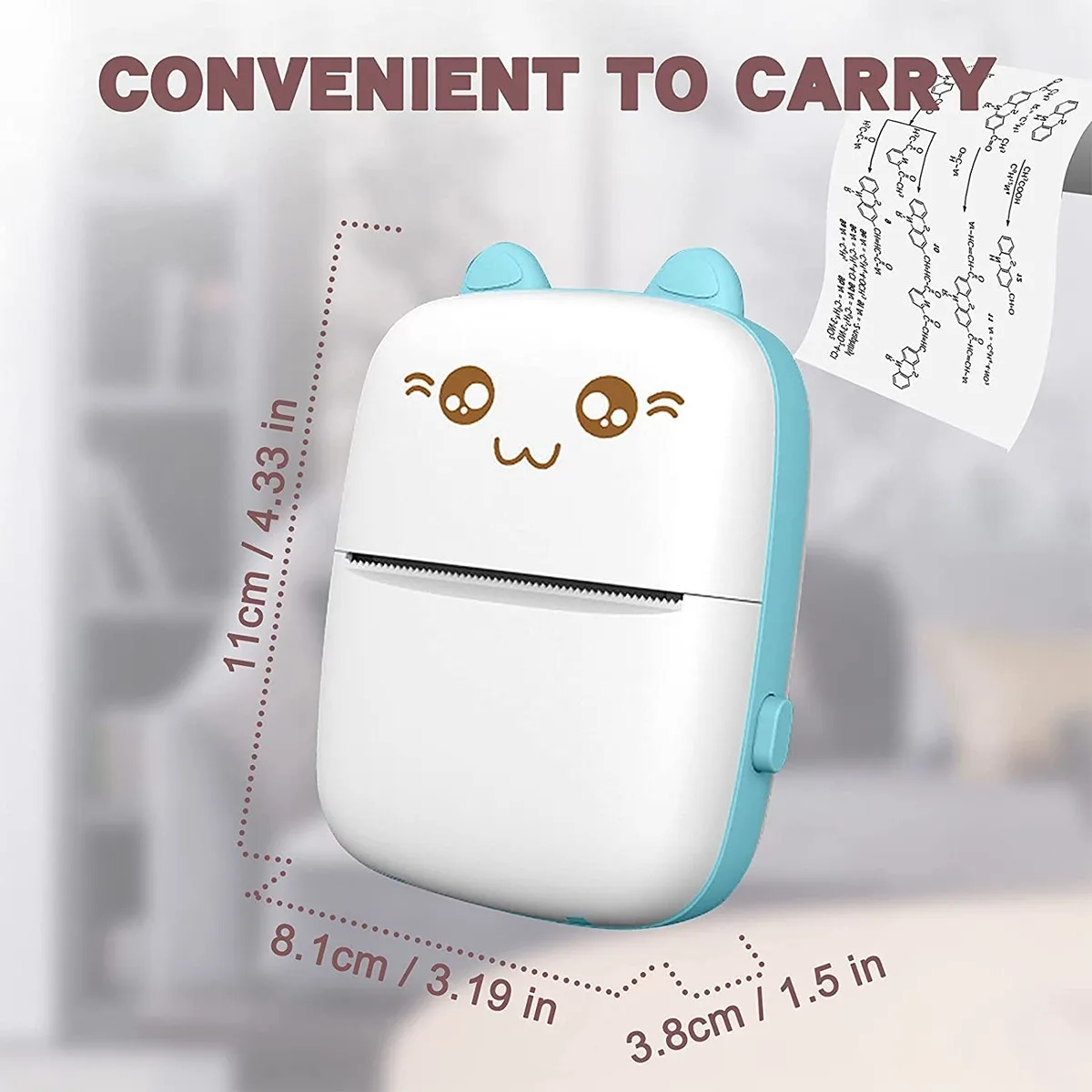 C9 휴대용 미니 열전사 프린터 |   200Dpi 무선 BT, 사진 및 라벨 인쇄, USB 충전, 잉크리스, 여행에 이상적