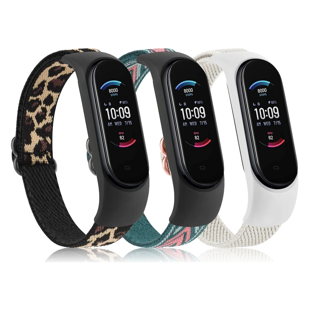 Correa elástica de nailon para Amazfit Band 5, repuesto de pulsera deportiva, Compatible con pulsera Amazfit Band 5