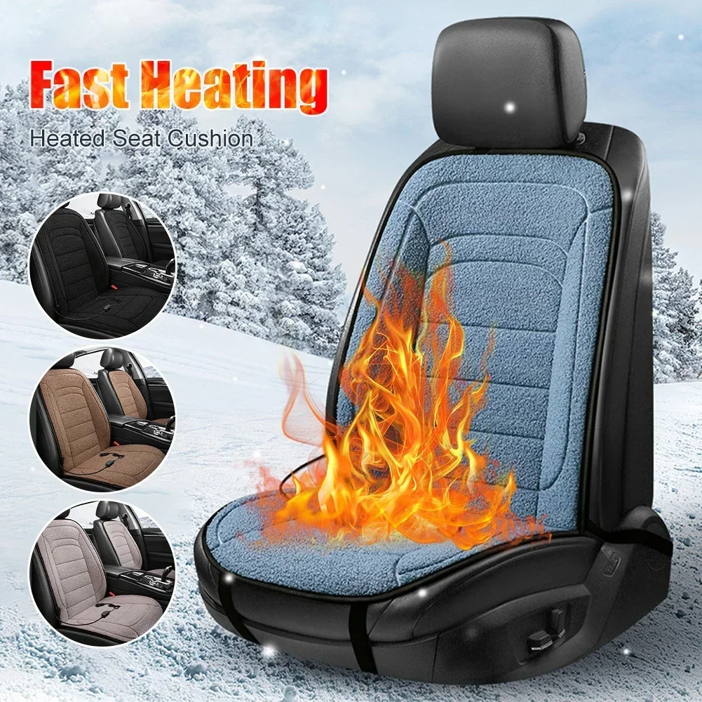 Heated Car Seat Cover Winter Warmer 12V Imitation Cashmere