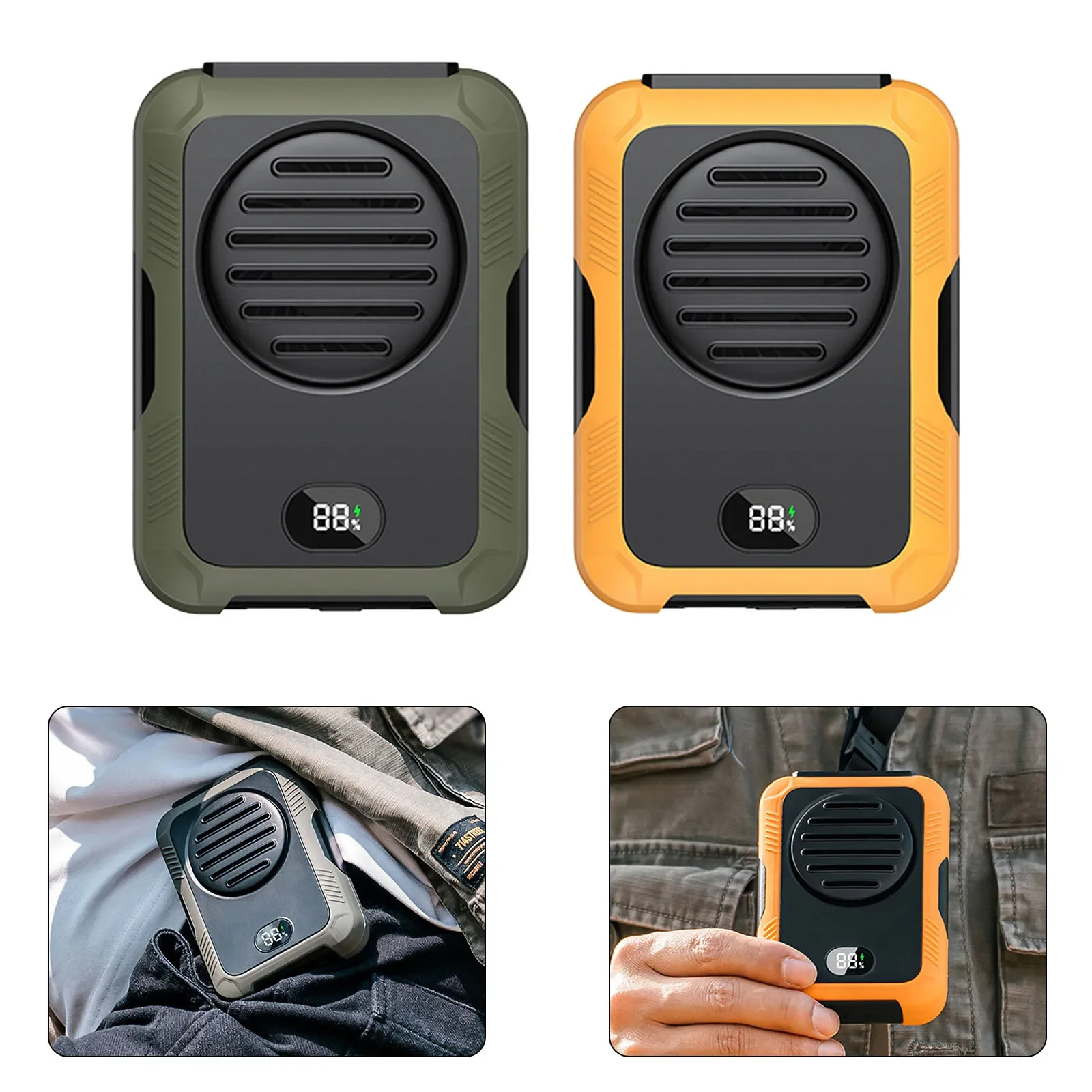 Belt Fan Waist Clip Fan 3 Speed 6000mAh Neck Hanging Cooler USB Rechargeable With Charging Cable Outdoor Summer