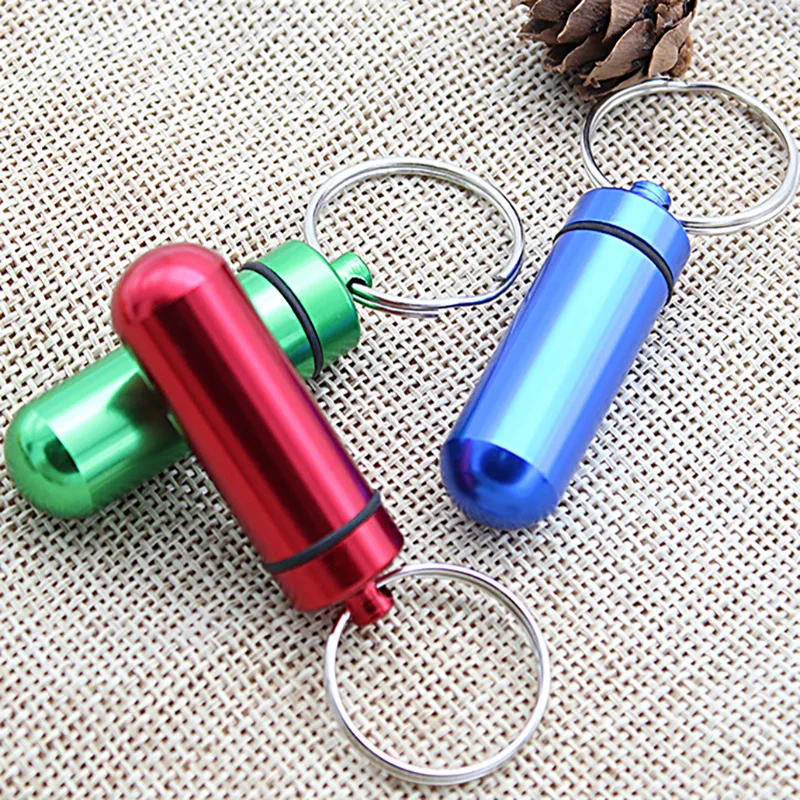 Metal Original Mini Small Pillbox Keychain For Medicines Pocket
