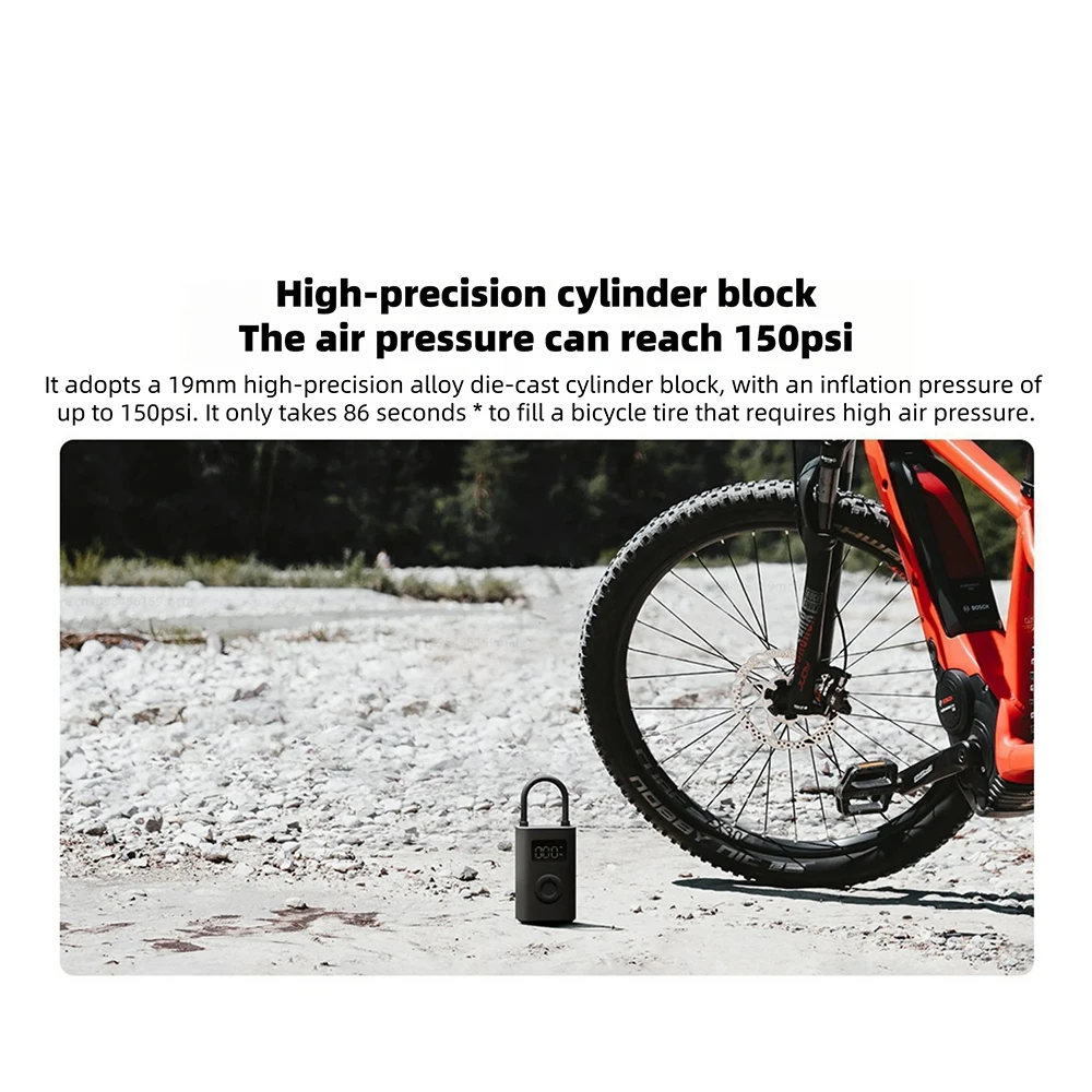 Electric Air Compressor New Xiaomi Mijia Air Pump 2D 25% Speed Boost Portable Electric Air Compressor 150PSI Type-C LED Multitool Inflator CN