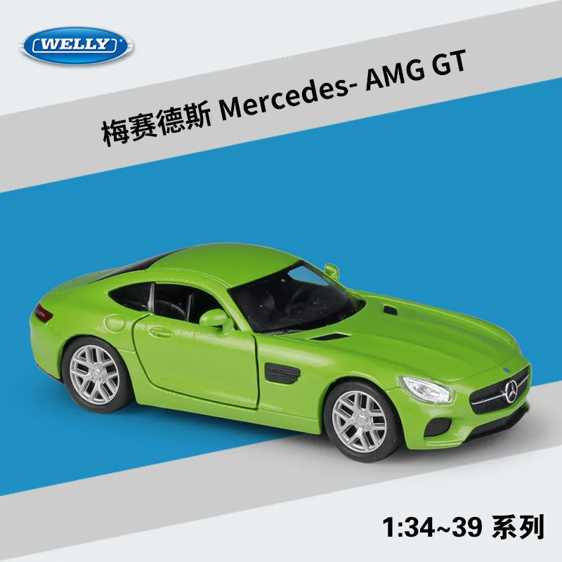 Tanie WELLY 1:36 mercedes-benz GT Model samochodu symulacja stop metalowa zabawka samochód zabawki