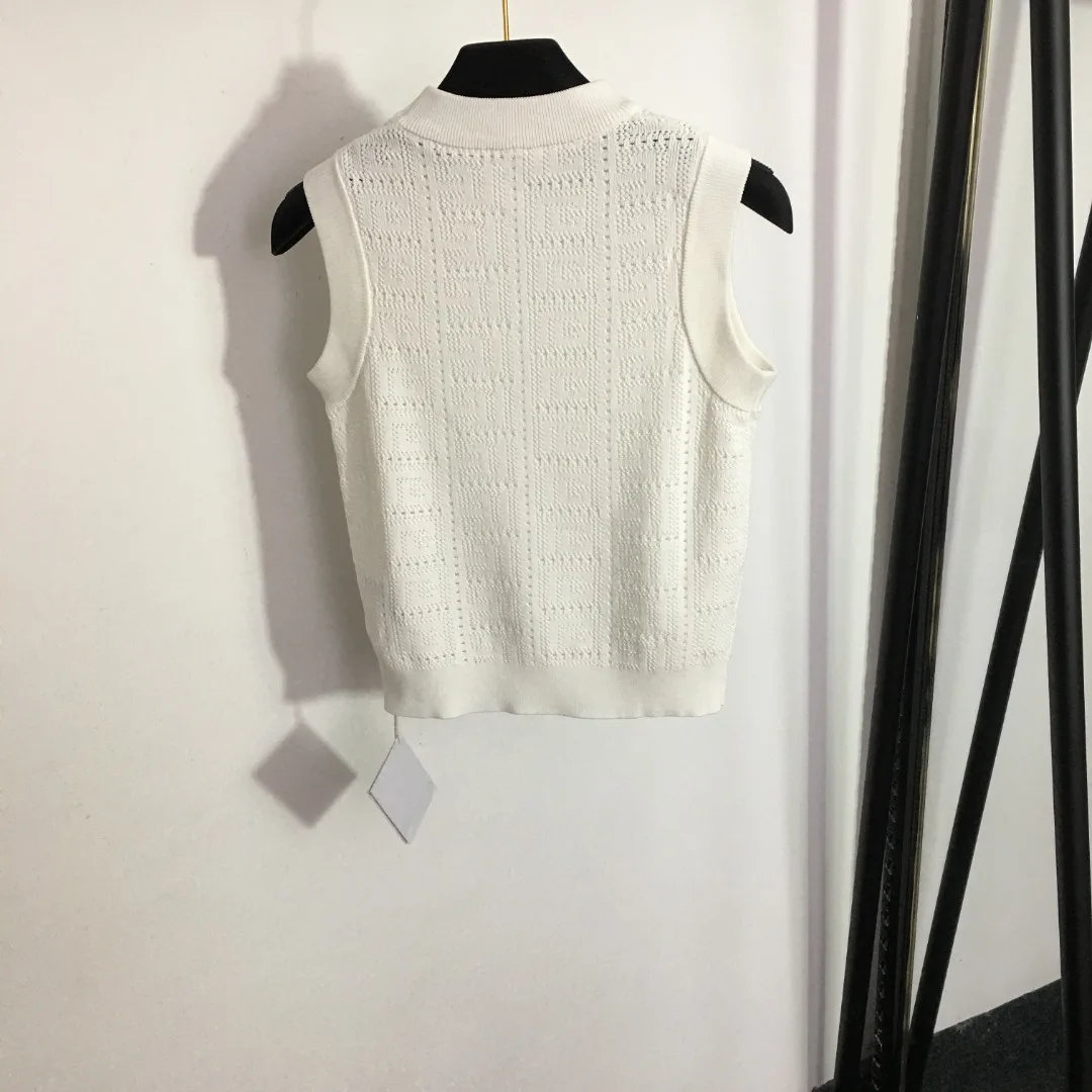 

2023 New Maze Mesh Hollow Fit Knitted Tank Top+Shorts Set