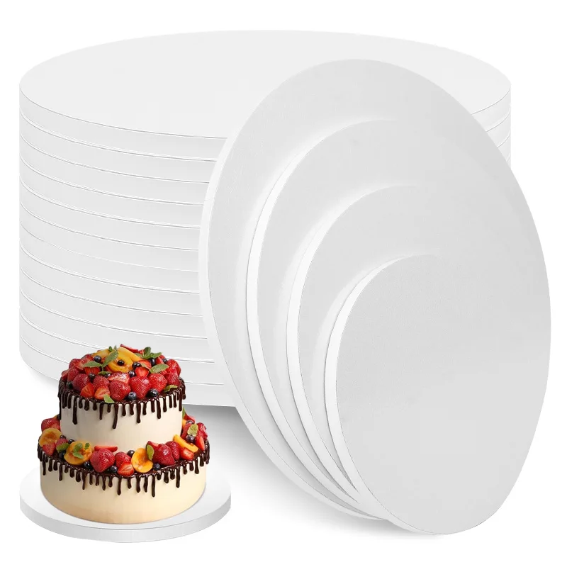 3Pcs Thick Cake Board Multi Layer Round Cake Drums Base for Wedding Birthday Party Cake Display Decor Christmas DIY Baking Tools