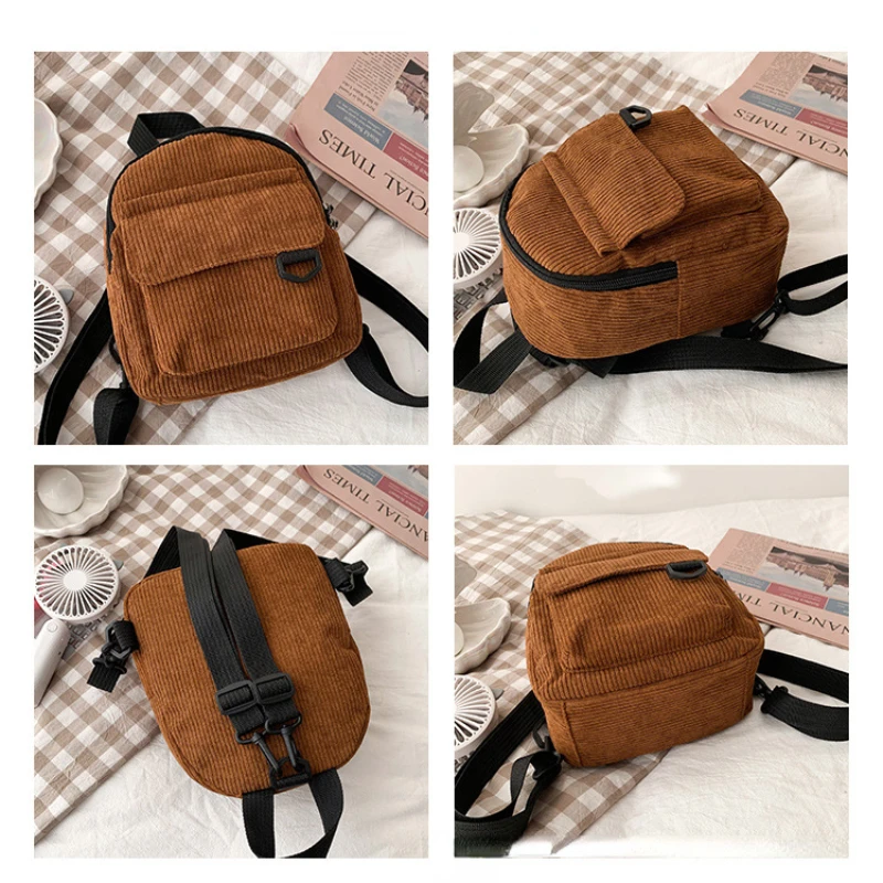 5PCS Mini Backpack Ladies Cute Commuter Student Everything Backpack Solid Color Large Capacity Travel Bag Wholesale