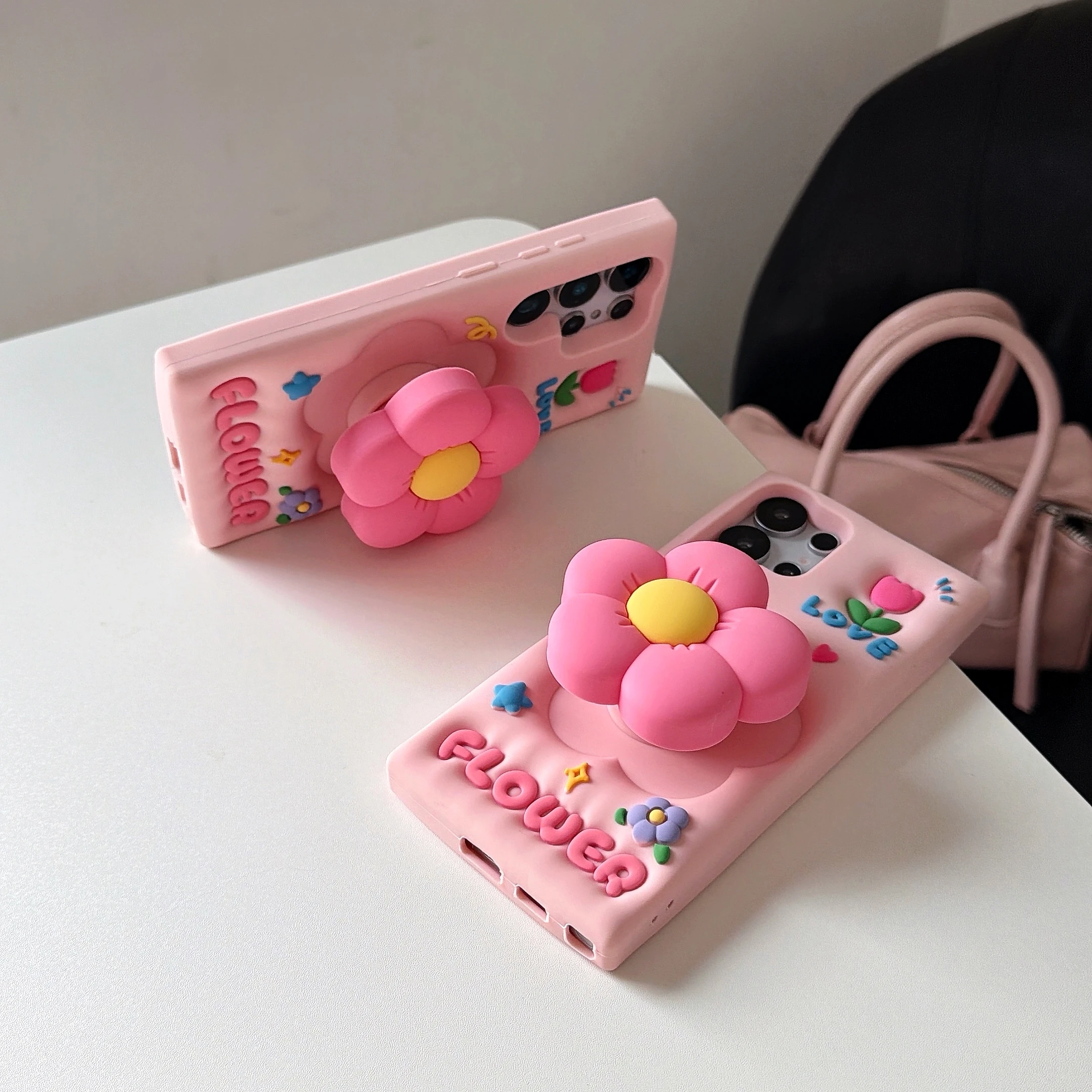 3D Flower Holder Silicone Phone Case