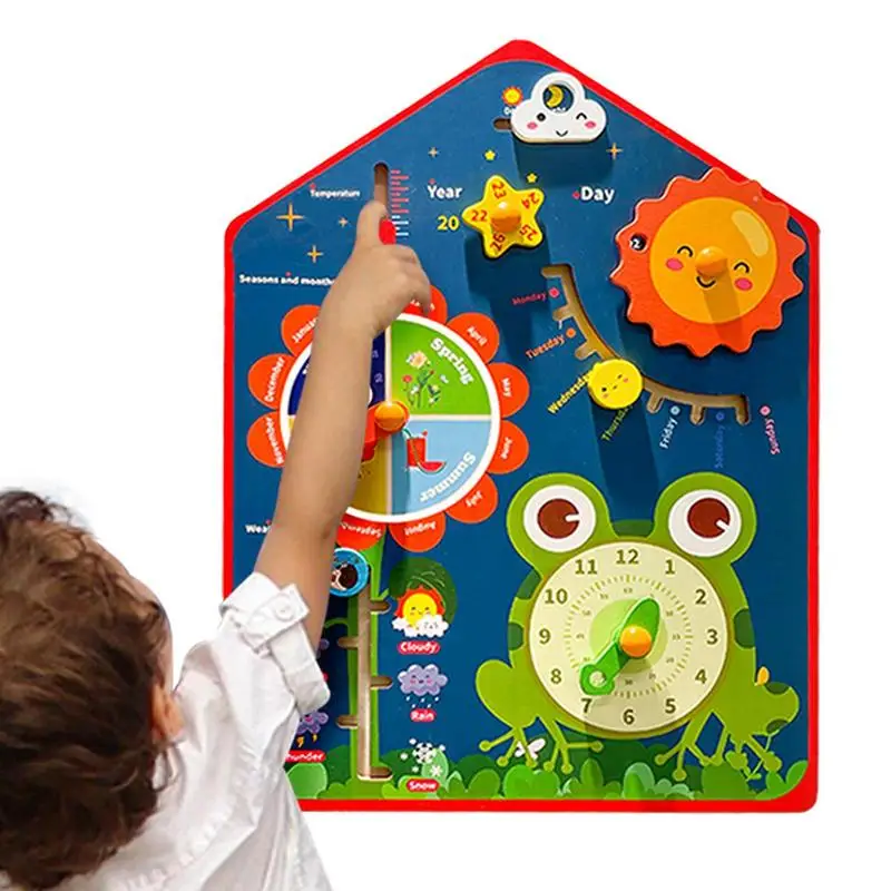 

Montessori Clock Calendar With Weather Chart For Classroom Home Learning Chart Calendar For Kids Boys Girls