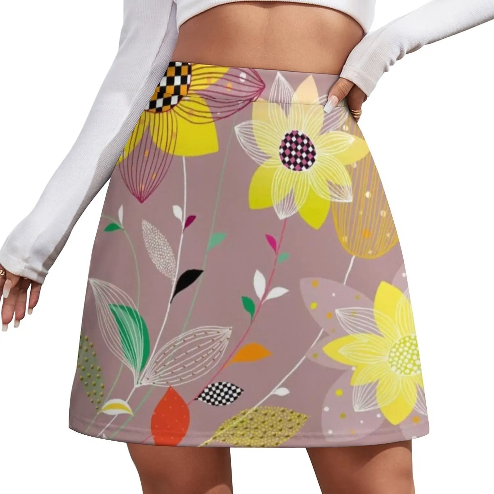 Yellow Is For Friendship Mini Skirt korean ladies summer japanese fashion