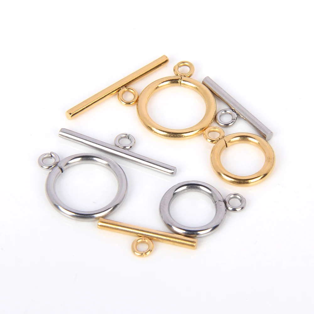 SHOWSANG 10 Sets Edelstahl-Gold-OT-Verschluss für DIY-Schmuckherstellung, Halsketten, Verbinder, Armbänder, Haken, Bastelzubehör