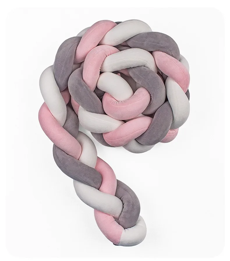 1M/2M/3M/4M Paraurti per bambini Letto Treccia Nodo Cuscino Cuscino per neonato Protezione per culla Lettino Arredamento della camera Set di biancheria da letto Decorazione del ragazzo - immagine 6