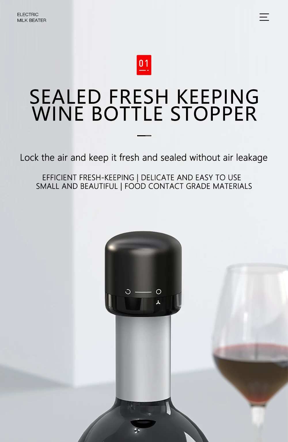 Description Picture 6 of itemBar Wine Bottle Stopper Wine Bottle Plug Champagne Stoppers Bottle Cap Wine Stoppers For Bottles Wine Vacuum Pump Bottle Cap