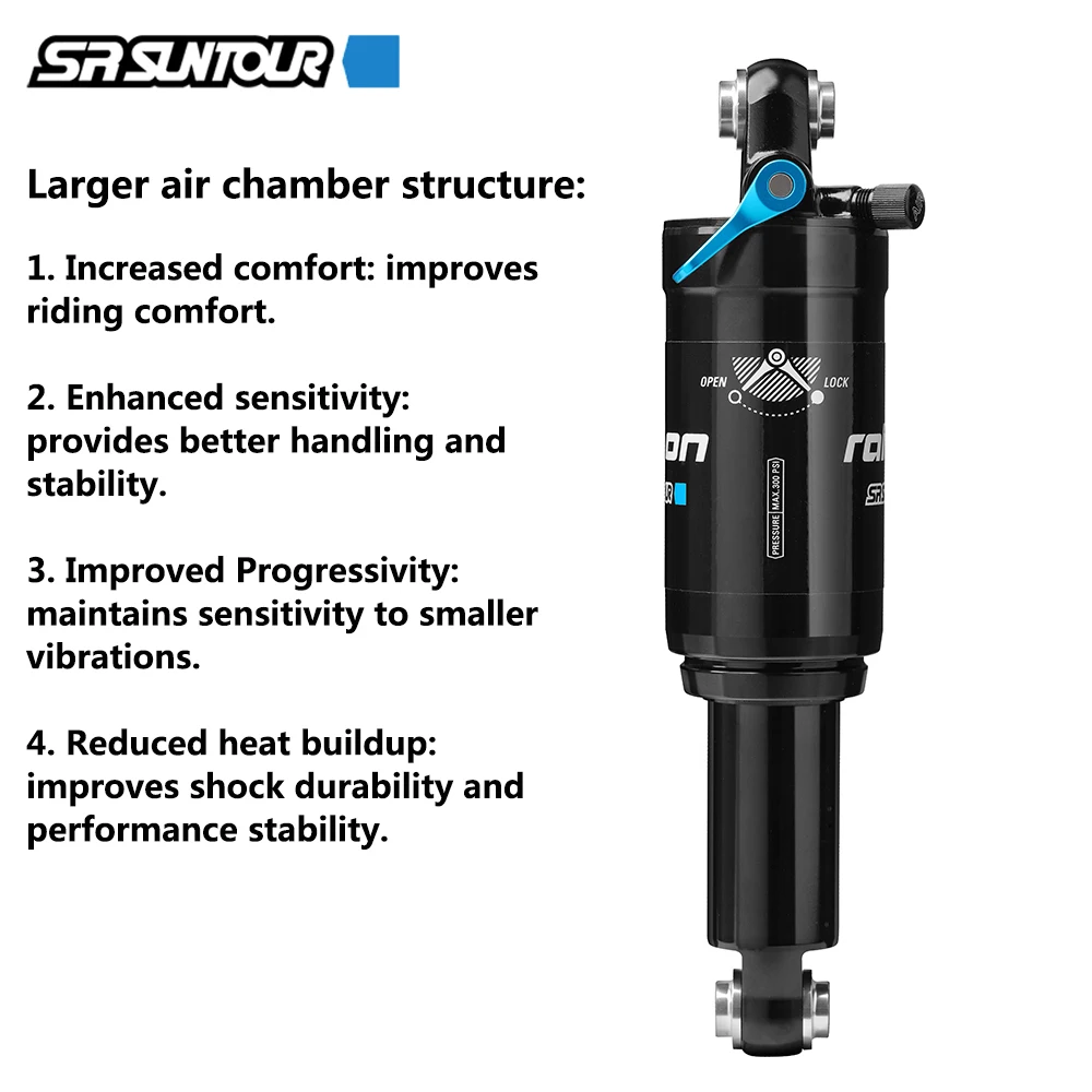 SR SUNTOUR Raidon R リアサスペンション 165 x 38 SR Suntour Raidon LO Rear Shock (Black) (165mm) (38mm