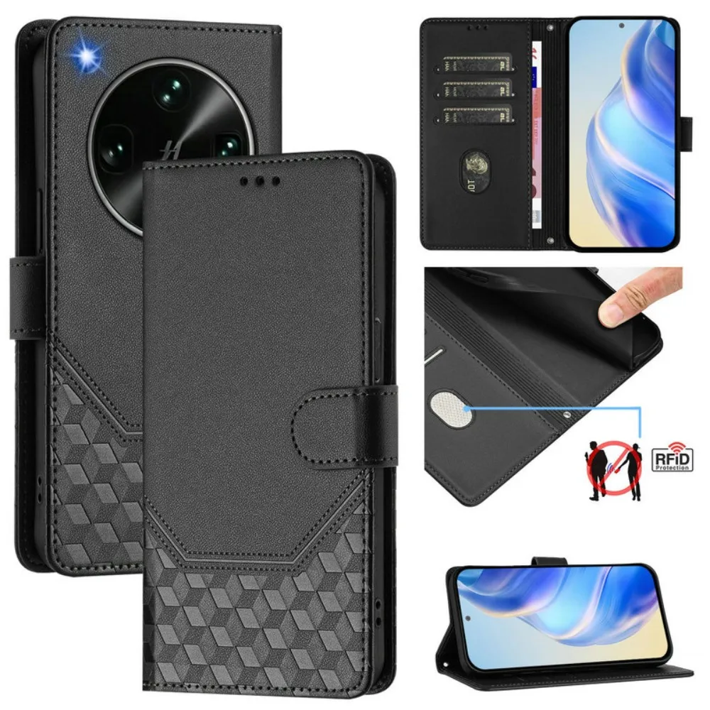 Luxury Leather Texture Wallet Flip Case with RFID Protection