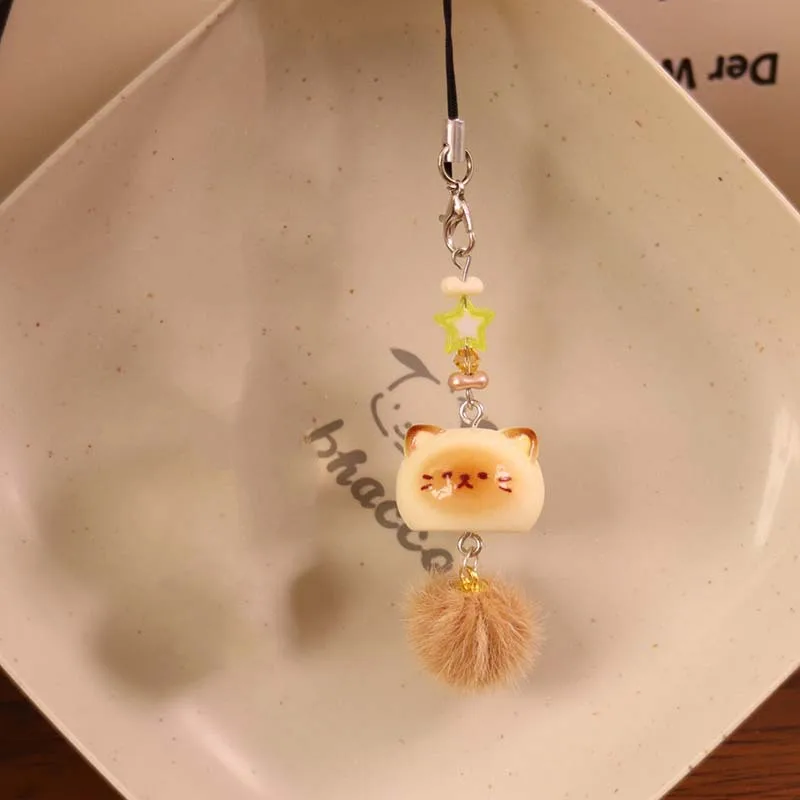 Cute Velvet Cat Charm Pendant: Creative Cartoon Phone Chain & Bag Accessory