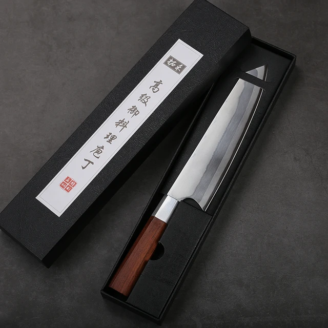 Handmade Forged Japanese Style 440C Stainless Steel Kitchen Knives Set with  Wooden Handles