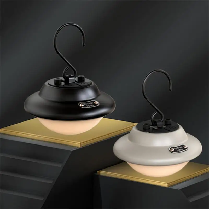 

2022 New Outdoor Camping Retro UFO Lights Tent Lights High-brightness Spotlights TYPE-C Rechargeable Atmosphere LED Flashlights