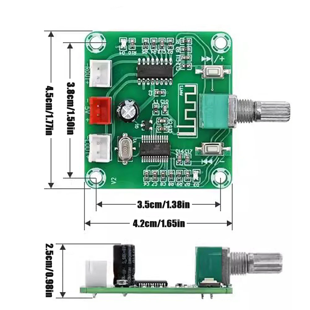 PAM8403 DIY 무선 스피커 증폭기 보드 울트라 클리어 블루투스 호환 5.0 스테레오 증폭기 보드 2채널
