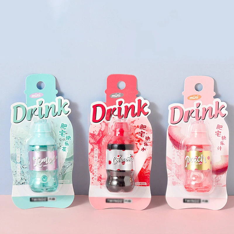 Correction Tape Cute Mini Soda Bottle Correction Tape Creative Lemon Peach Cola Correction Tape