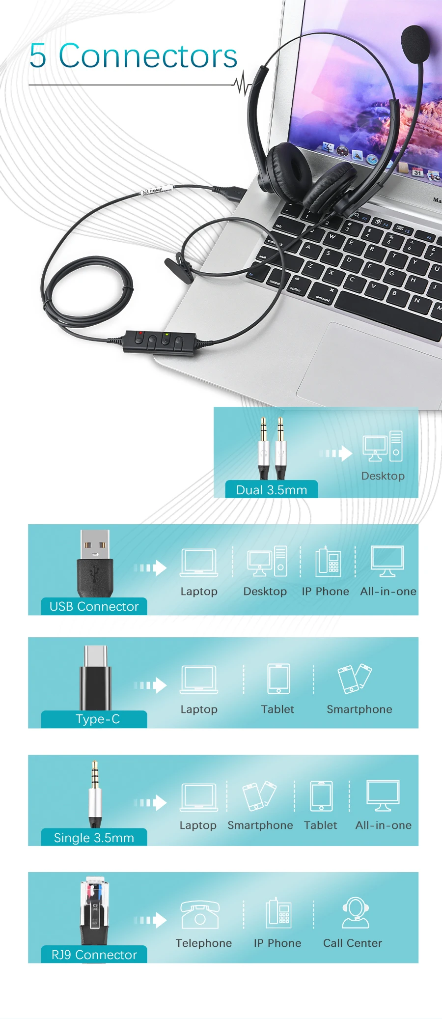 S8cb6b1aa30924d038da9428ad7d4142aE A26 noise cancelling headphones for silent call center calls, suitable for PC/telephone/laptop/home office