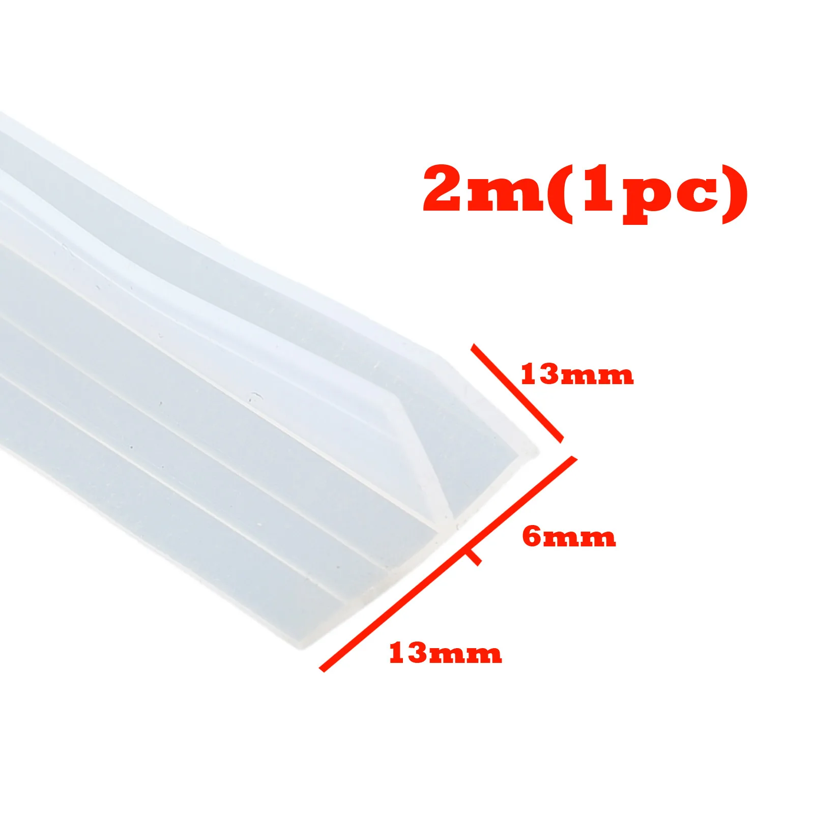 2m F-Shape Bath Shower Screen Door Seal Strip For Glass Thickness 6mm Seal Gap Bath Shower Screen Door Seal Strip Transparent