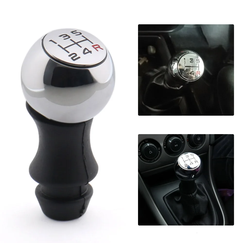 Car Gear Shift Knob 5 6 Speed Alloy MT Gear Shift Knob Peugeot 206 306 106 307 308 301 308 807 Citroen C1 C2 C3 C4 Chrome Accessories