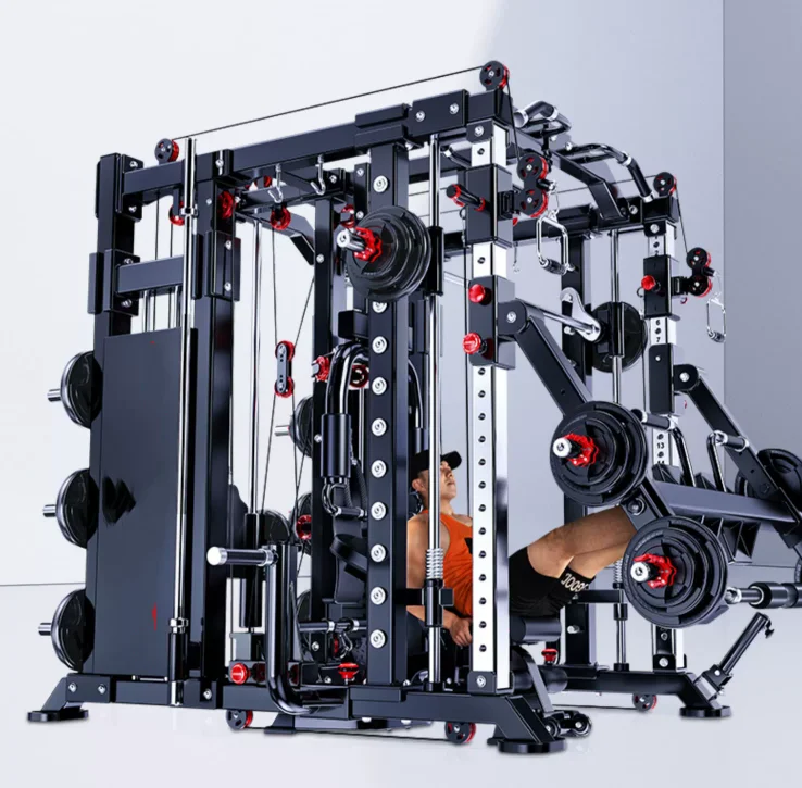 Attrezzatura Completa per Allenamento, Set Integrato di Attrezzi Fitness, Rack per Squat Multifunzionale, Gantry Smith - immagine 4