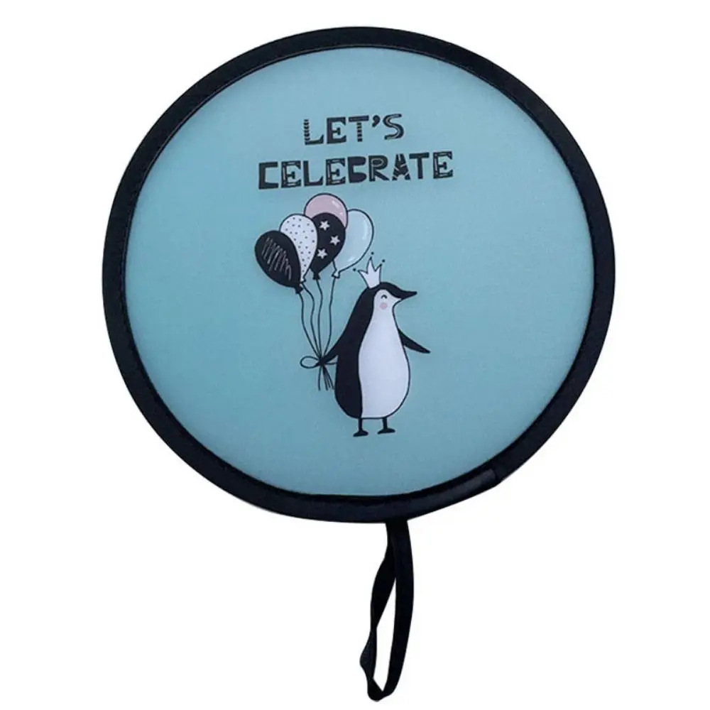 Creative Round Foldable Fan Portable Mini Folding Fan Pocket Cloth Cool Summer Hand Flying Disk Party Favors Gift portable fan folding fan mini fan hand fan