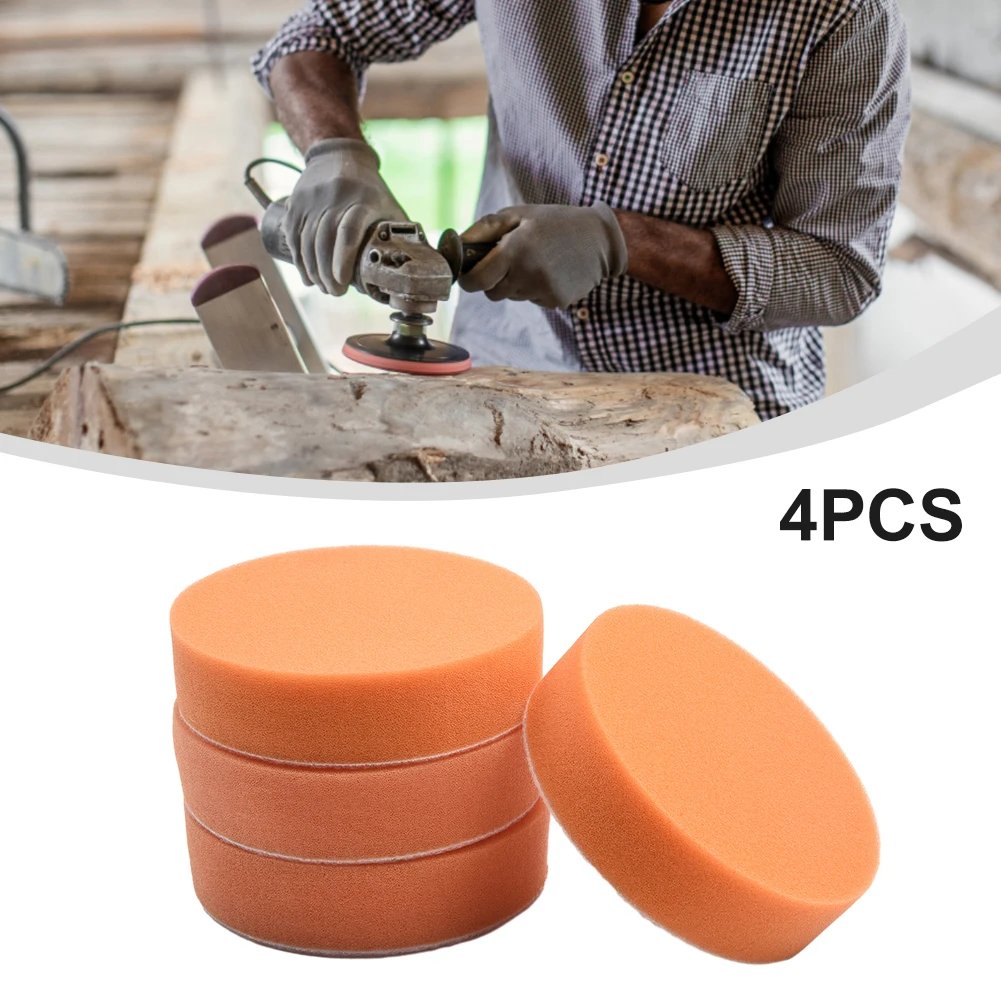 

4pcs Sponge Polishing Pad 4inch 100mm Reusable Polishing Buffing Pad Flat Waxing Cleaning Tools For Angel Grinder Power Tools