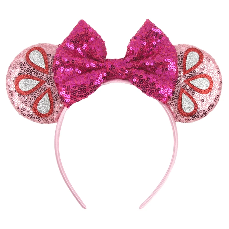 2024 New Summer Fruit Design Mouse Ears Headband Big Sparkling Sequin Bow Hair Accessories Women Festival Girls Party Headdress women summer vest top shiny sequin sleeveless o neck slim fit soft pullover elastic sparkling stage show performance tank top