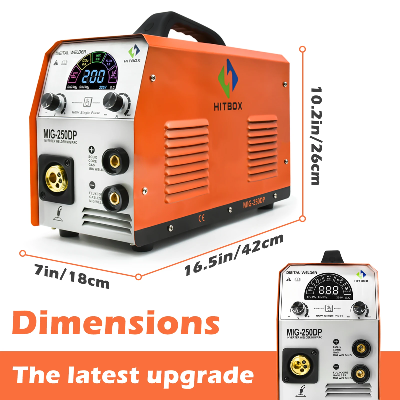 HITBOX MIG Welder  3 In 1 Semi-automatic Aluminum Welding Machine MIG250DP 220V Pulse Mig 3 In 1 Inverter Weld Technology 5