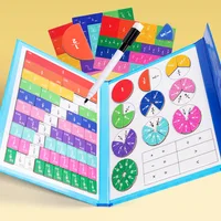 Children Magnetic Fraction Learning Math Toys Wooden Fraction Book Set Parish Teaching Aids Arithmetic Learning Educational Toys 2