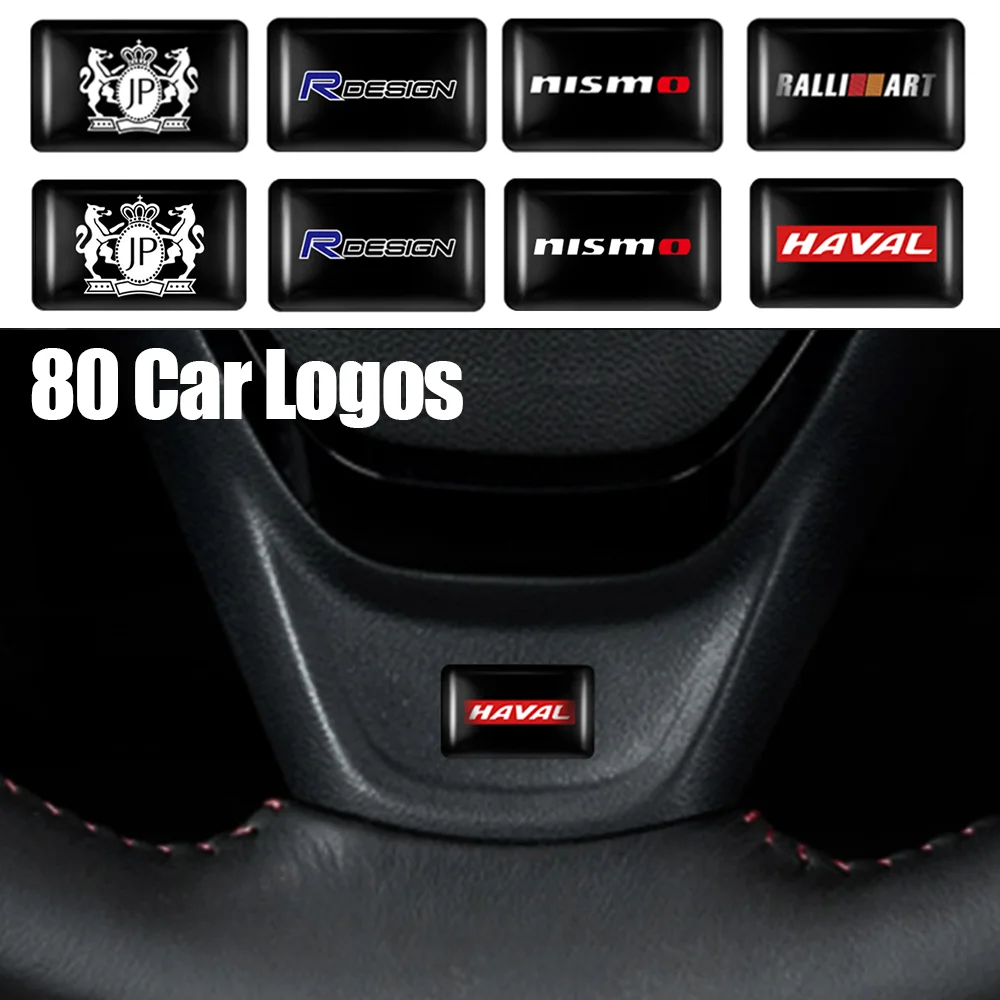 10/20/50pcs 3D Epoxy Car Emblem Steering Wheel Dashboard Decor Stickers