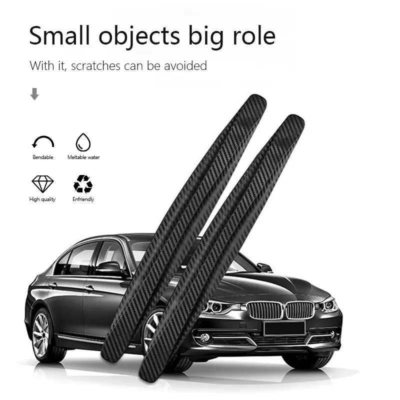 Car Bumper Protector Strip SEAMETAL 2Pcs Anti Scratch Car Edge Stick PVC Carbon Fiber Waterproof Trim Moulding