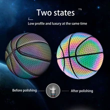 

PU Leather Durable Glowing Basketball Luminous Basketball Sports Synthetic Court Personalized Ball Individual Holographic Basket