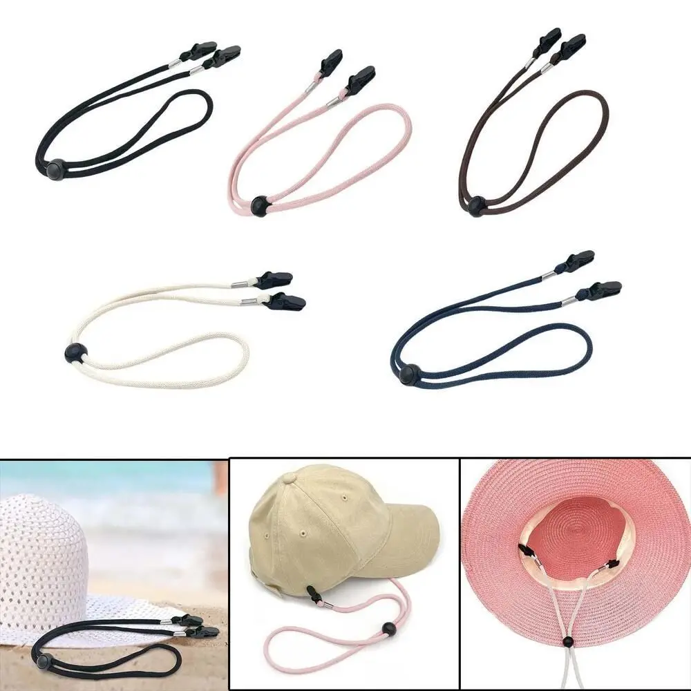 Anti-lost Anti-drop Rope Hat Retainer Hat Chin Cord Boating Riding Windproof Strap Clips for Adjustable Wind Mask Lanyard hat strap