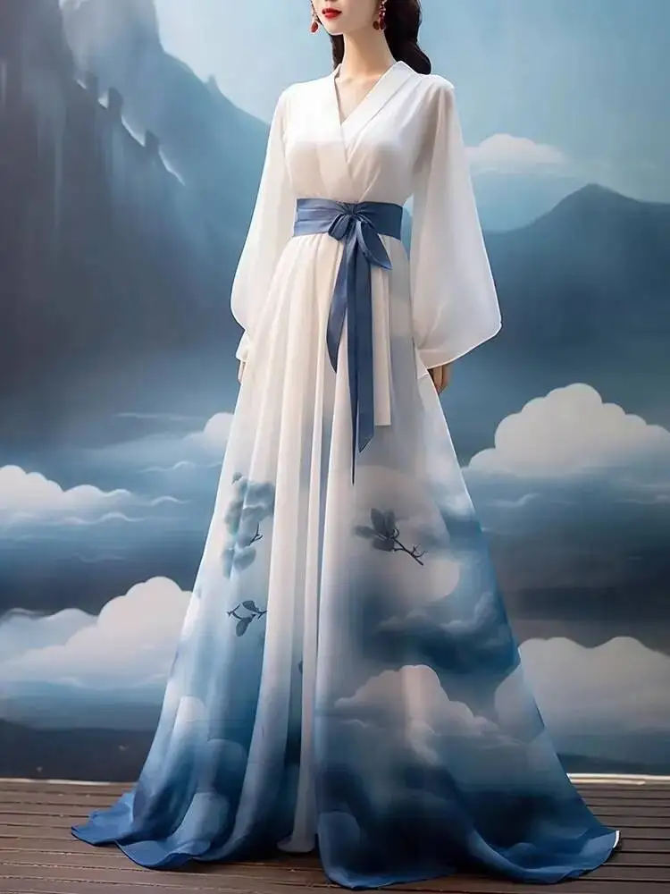 Hanfu Chinese Style Dress Women Traditional Elegant cloud Princess Dresses Oriental Fairy Cosplay Stage Dance Robe - AliExpress 200000532 Hanfu Chinese Style Dress Women Traditional Elegant cloud Princess Dresses Oriental Fairy Cosplay Stage Dance Robe - AliExpress 200000532