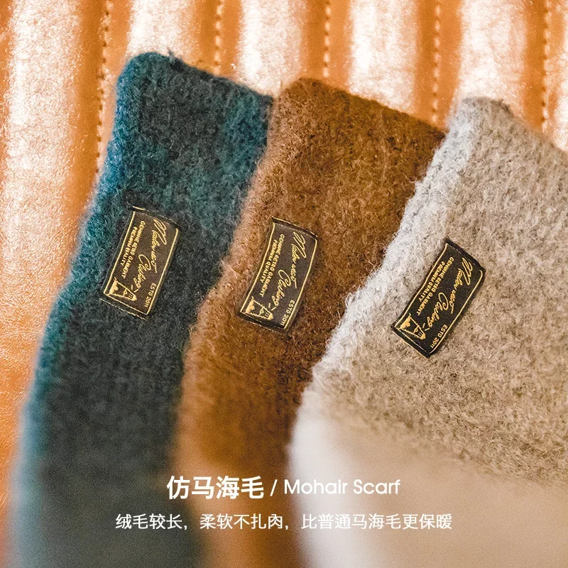 Vintage Mohair Scarf Winter Knitted Bandana Neck Gaiter for Men & Women bandana neck gaiter